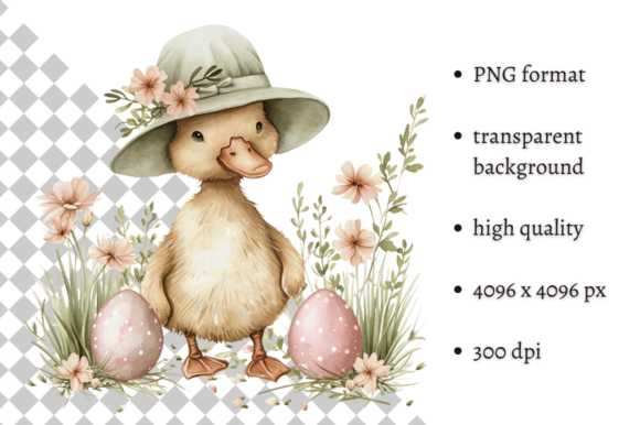 Charming Watercolor Easter Duckling Illustration