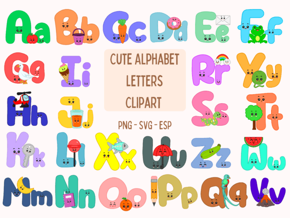 Cute Alphabet Letters Clipart for Creative Projects