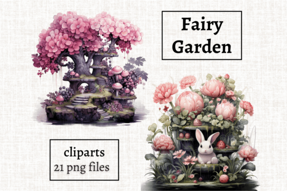 Cute Fairy Garden Clipart Bundle