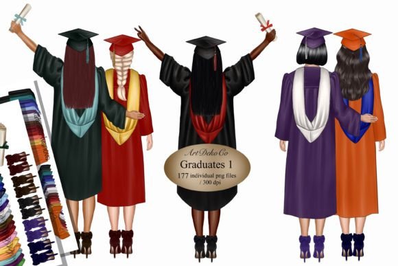 Elevating Your Creative Projects with High-Resolution Graduation Girls Clip Art