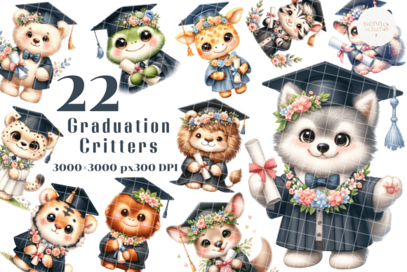 Graduation Animals: Creative Digital Assets for DIY