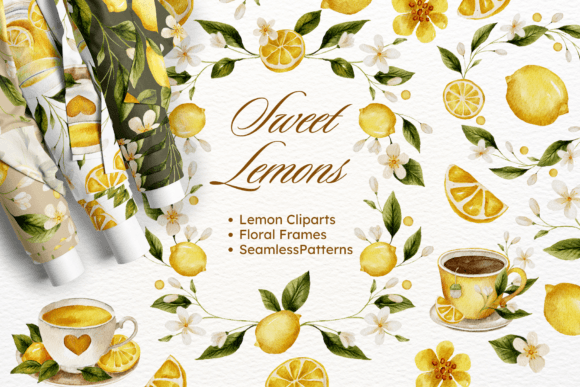 Lemon Watercolor Floral Bundle: A Vibrant Toolkit for Summer Creativity