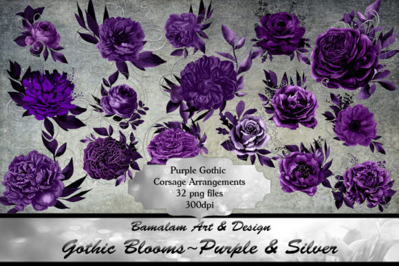 Mastering the Art of Dark Florals: A Guide to Purple Silver Gothic Corsage Clipart