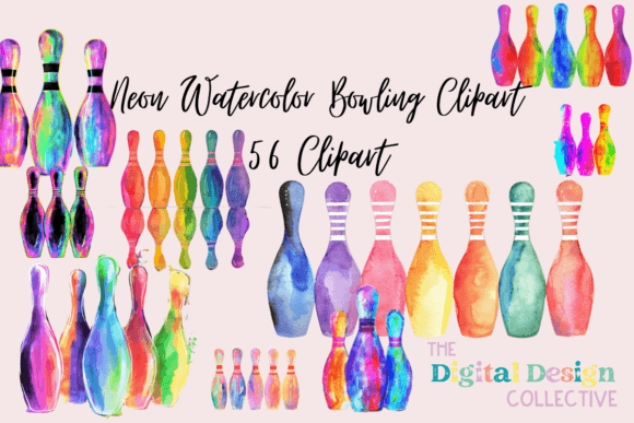 Neon Watercolor Bowling Clipart: Elevating Your Creative Projects with Precision