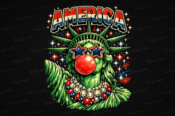 Sassy Liberty Bubble USA Preppy PNG: The Ultimate Patriotic Design for Modern Creators