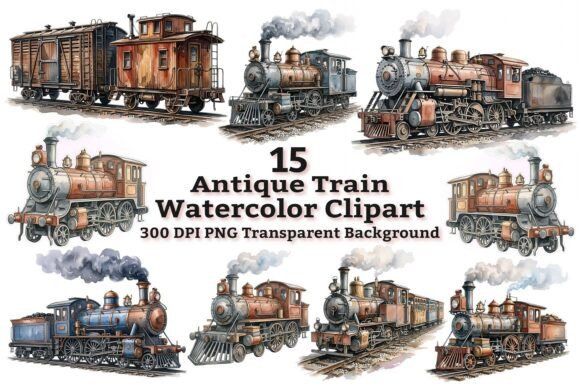 Step Back in Time: The Ultimate Guide to Vintage Antique Train Watercolor Clipart