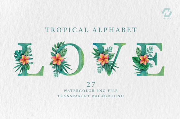 Tropical Leaves Alphabet Png Watercolor: A Strategic Asset for Visual Branding