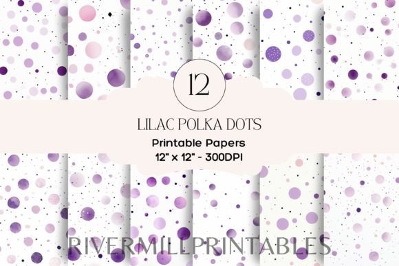 Unlocking Creative Potential with 12 Lilac Polka Dots Digital Papers