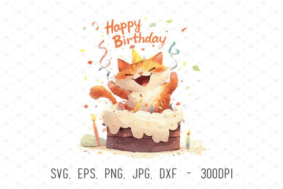 Unlocking Creative Potential with Happy Birthday Cute Cat Clipart SVG