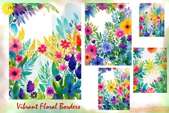 Vibrant Floral Borders for Creative Projects