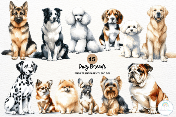 Watercolor Dog Breeds Sublimation Guide